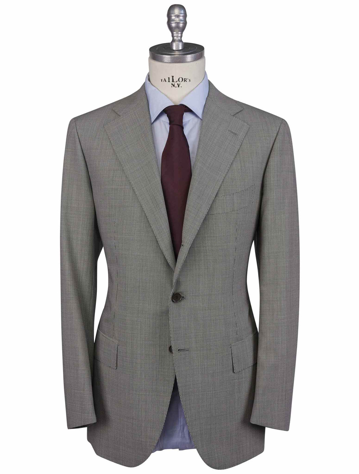 Cesare Attolini Cesare Attolini Black White Wool 130'S Suit Black / White 000