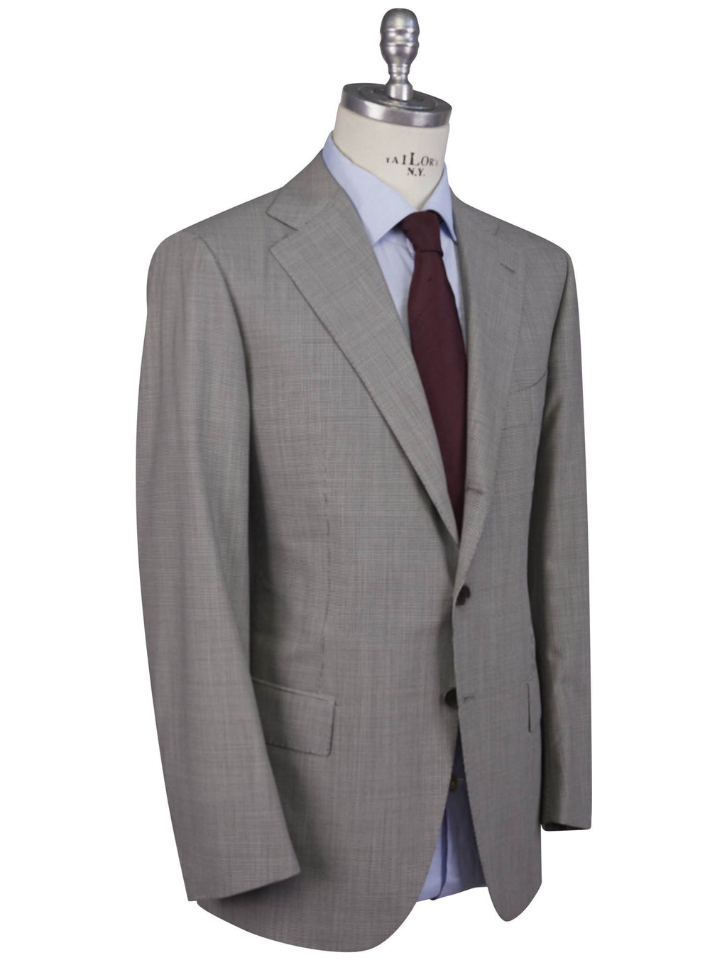 Cesare Attolini Cesare Attolini Black White Wool 130'S Suit Black / White 001