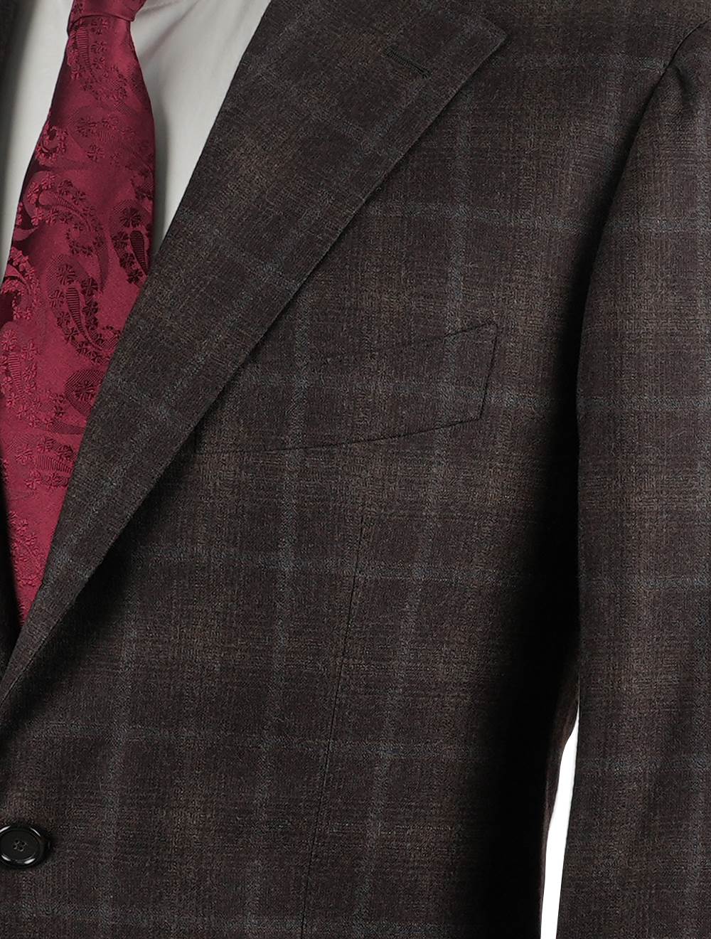 Cesare Attolini Brown Blue Wool 120's Cashmere Suit