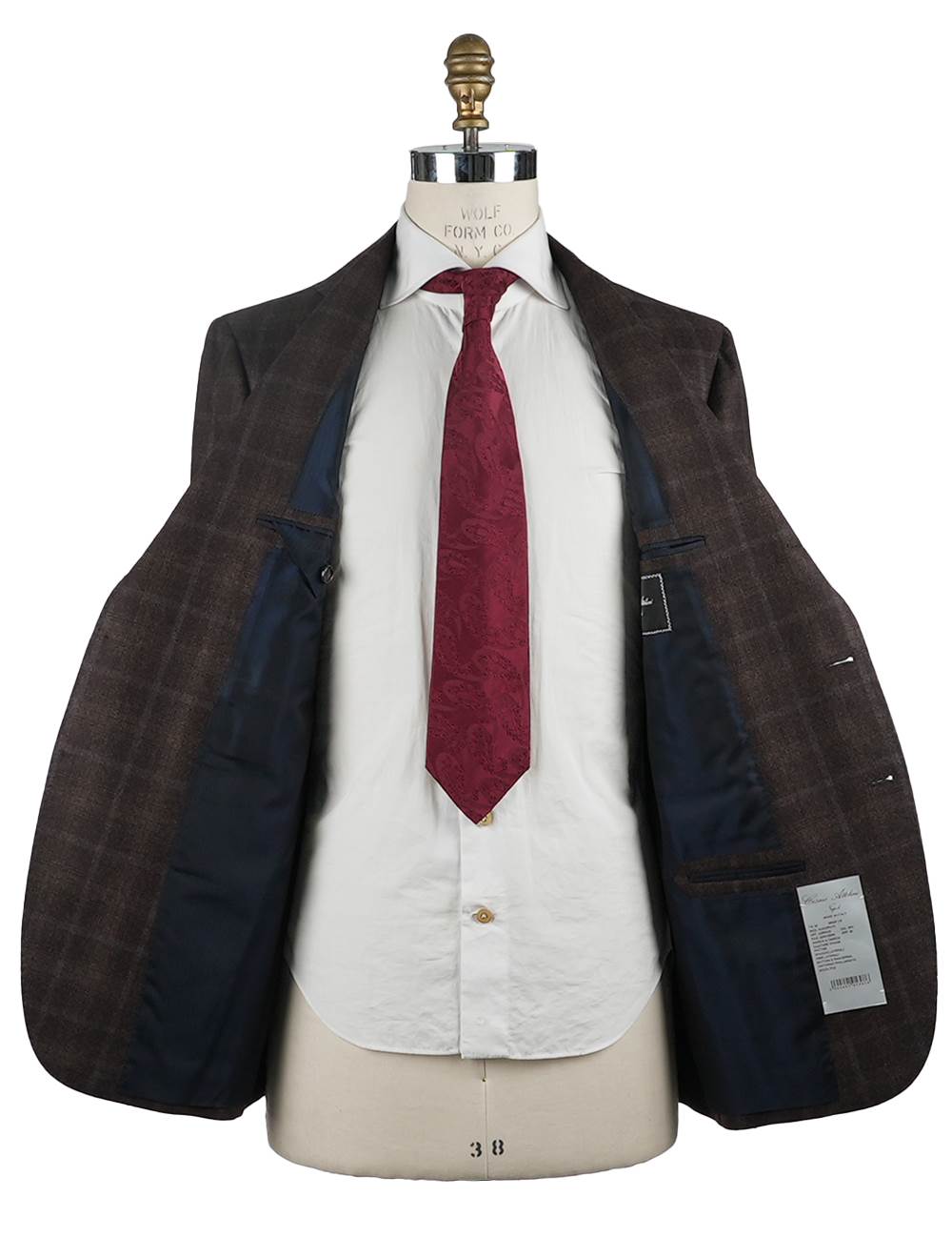 Cesare Attolini Brown Blue Wool 120's Cashmere Suit
