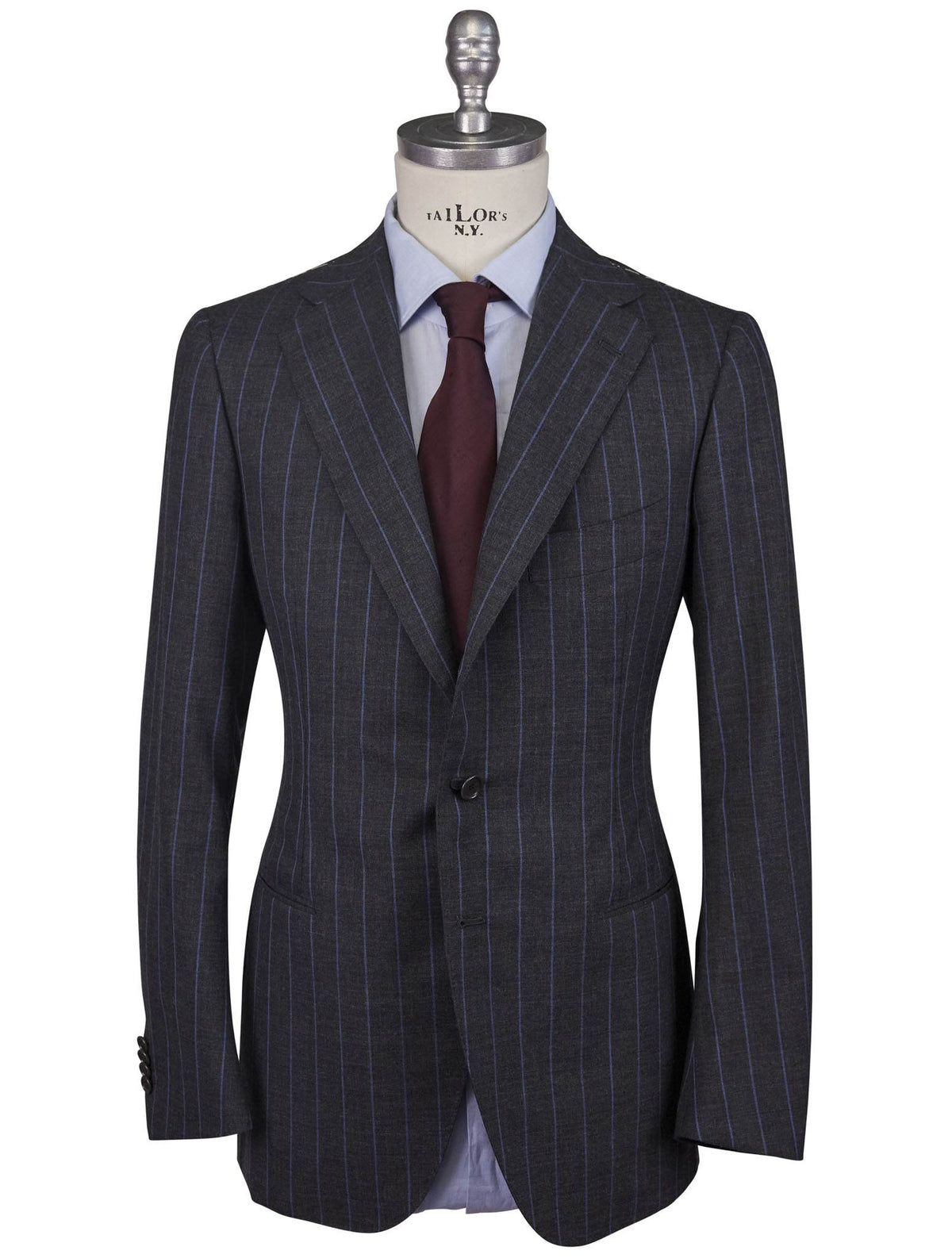 Cesare Attolini Gray Blue Wool Suit