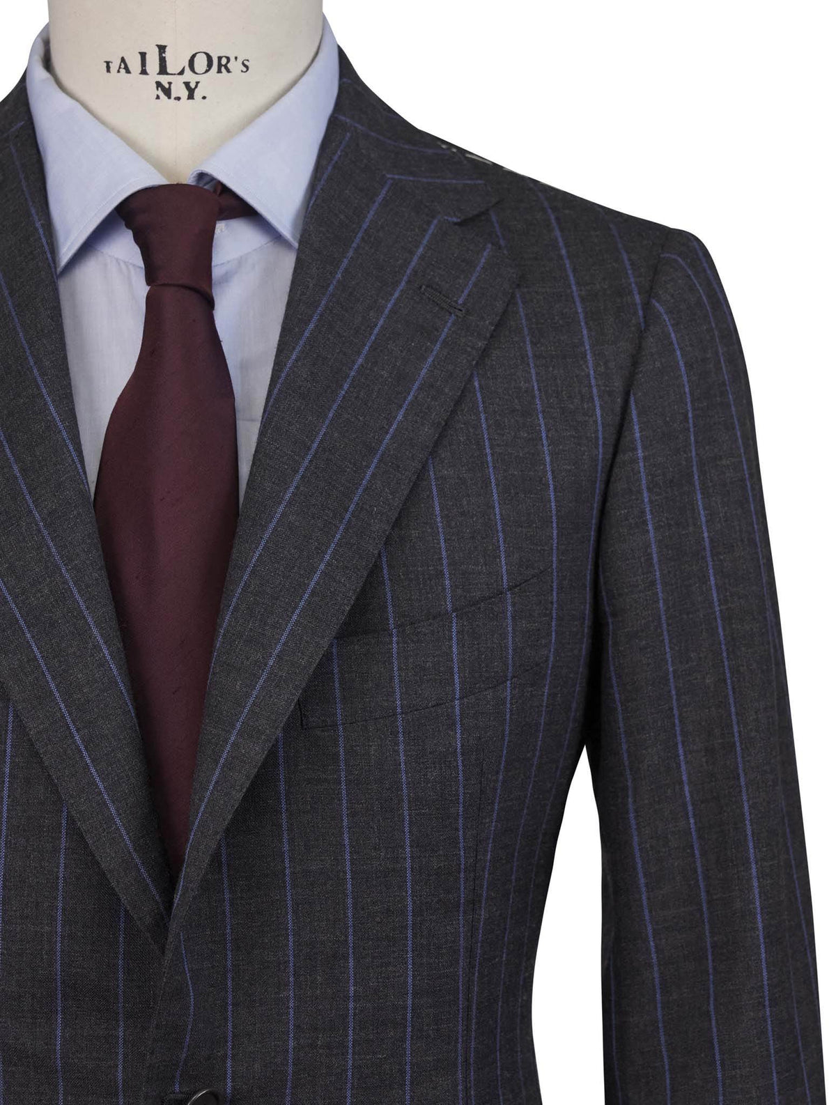 Cesare Attolini Gray Blue Wool Suit