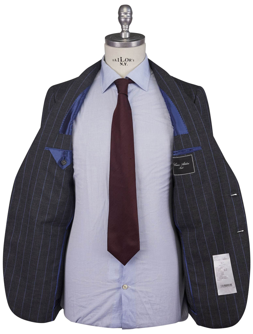 Cesare Attolini Gray Blue Wool Suit