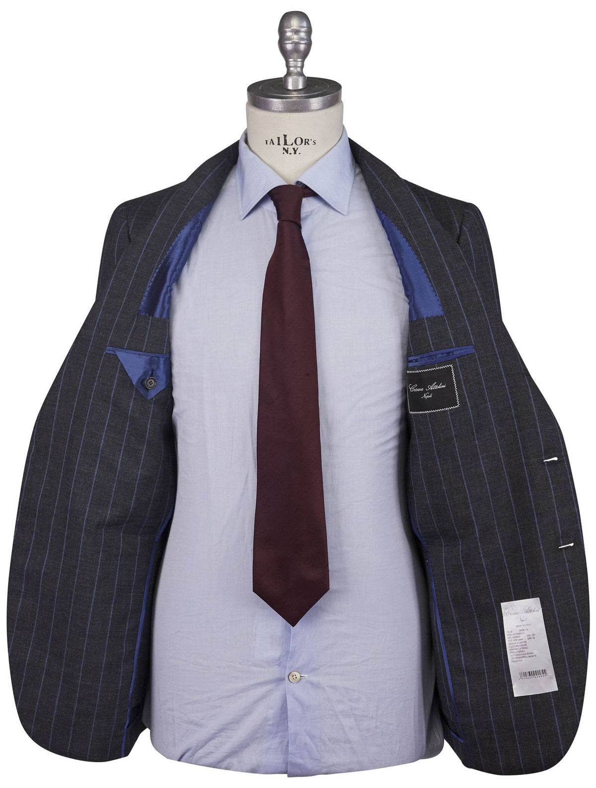Cesare Attolini Gray Blue Wool Suit
