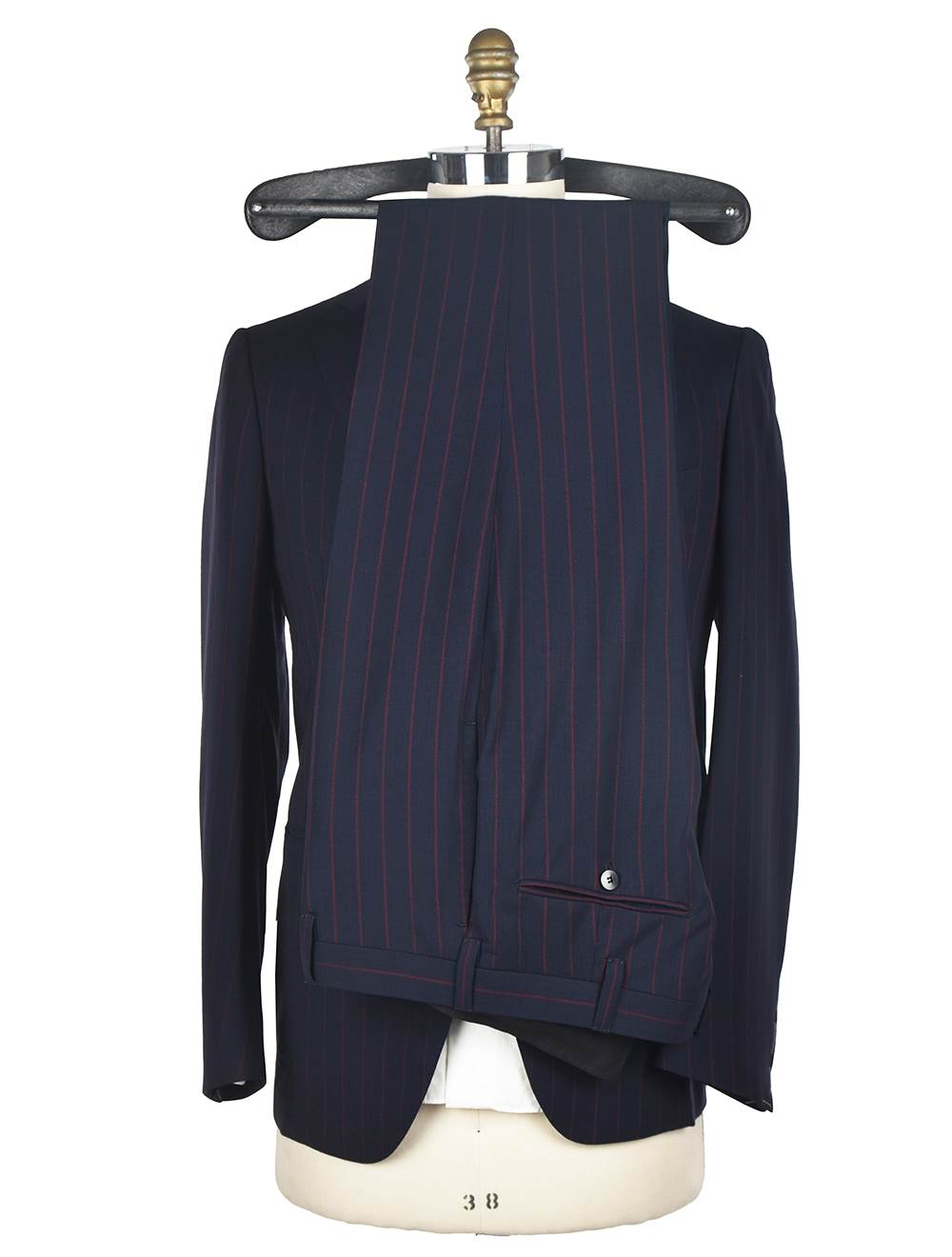 Cesare Attolini Blue Red Wool Suit