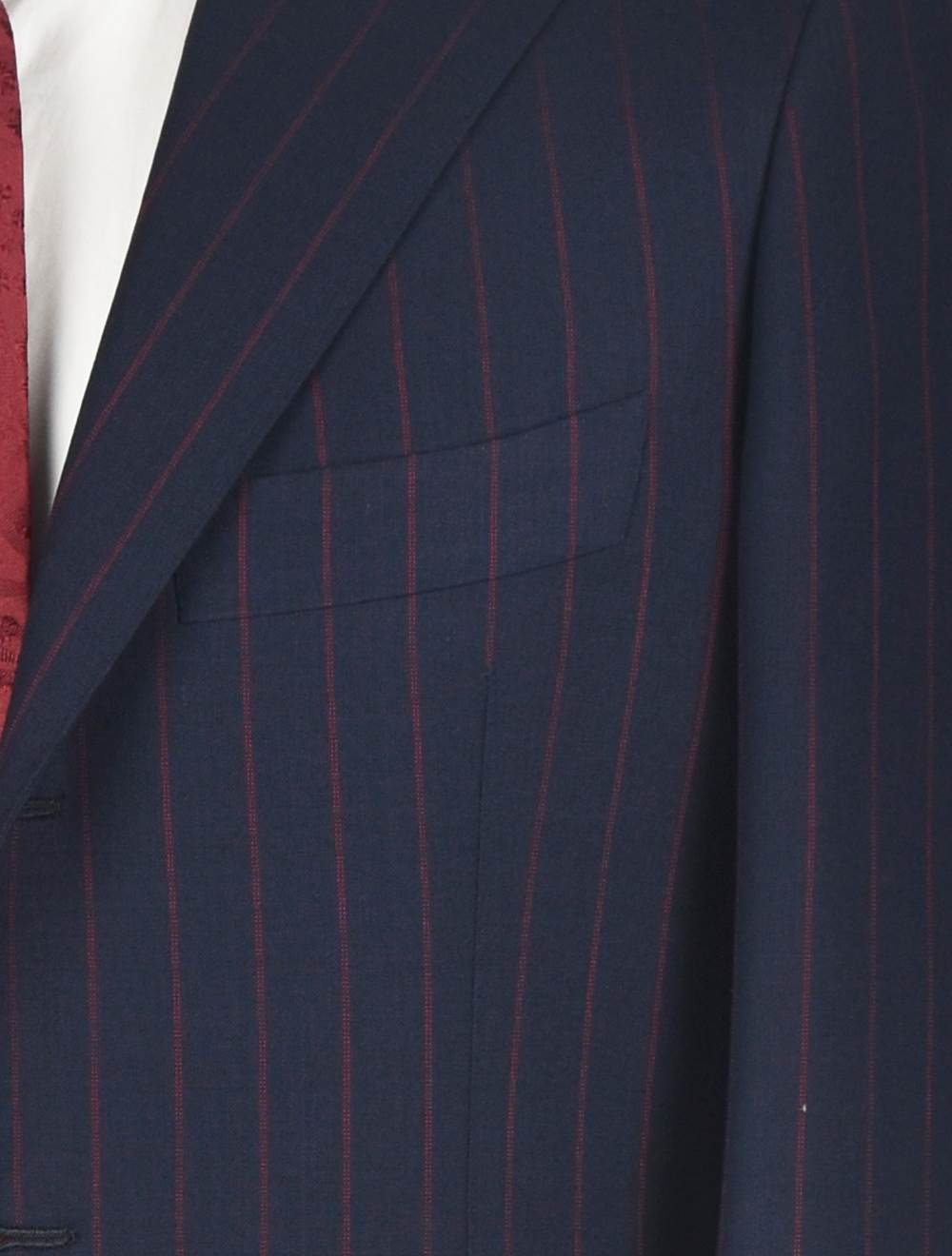 Cesare Attolini Blue Red Wool Suit