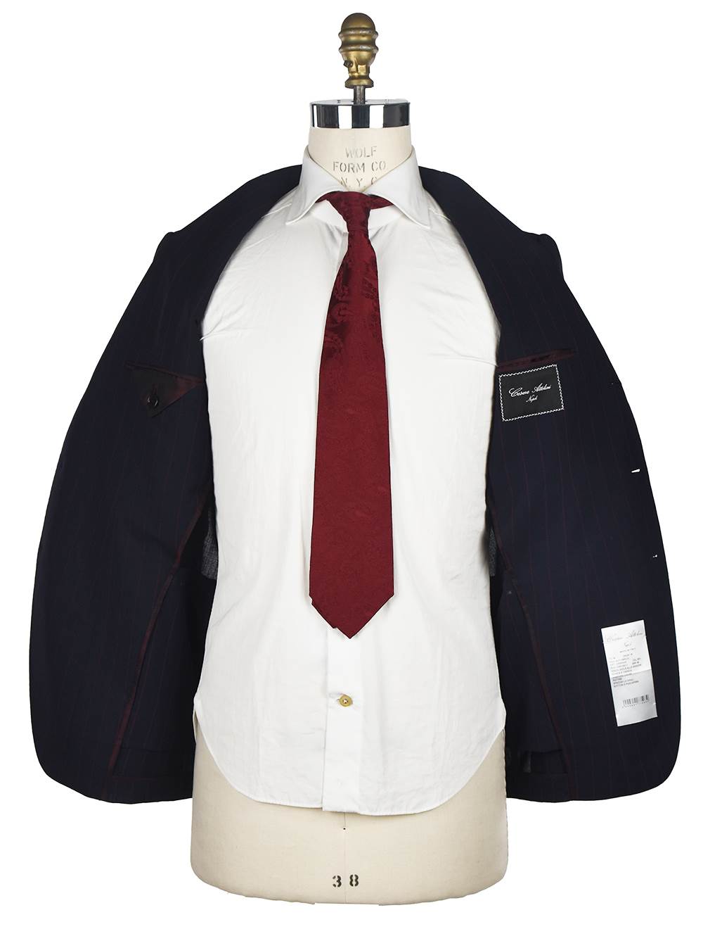 Cesare Attolini Blue Red Wool Suit