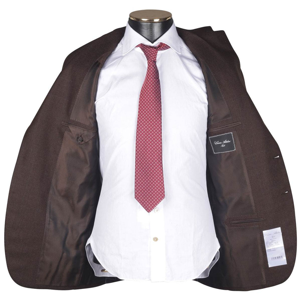 CESARE ATTOLINI Brown Wool Suit
