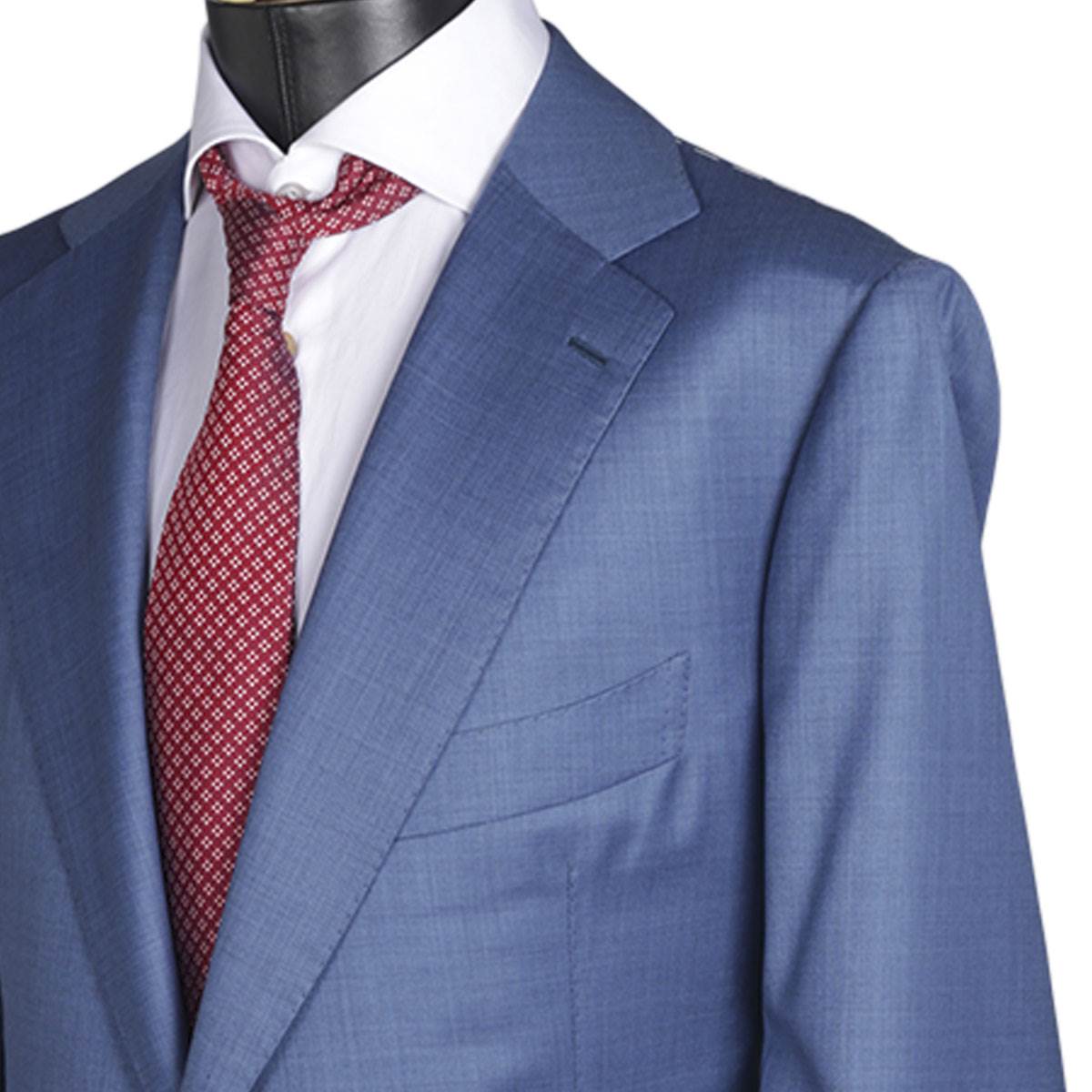 CESARE ATTOLINI Blue Wool 170's Silk Suit