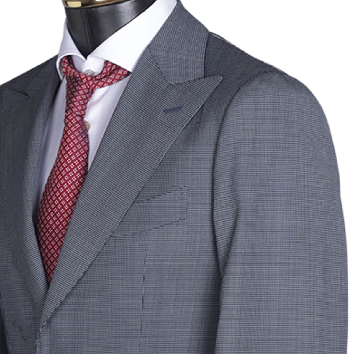 CESARE ATTOLINI Blue White Wool Suit