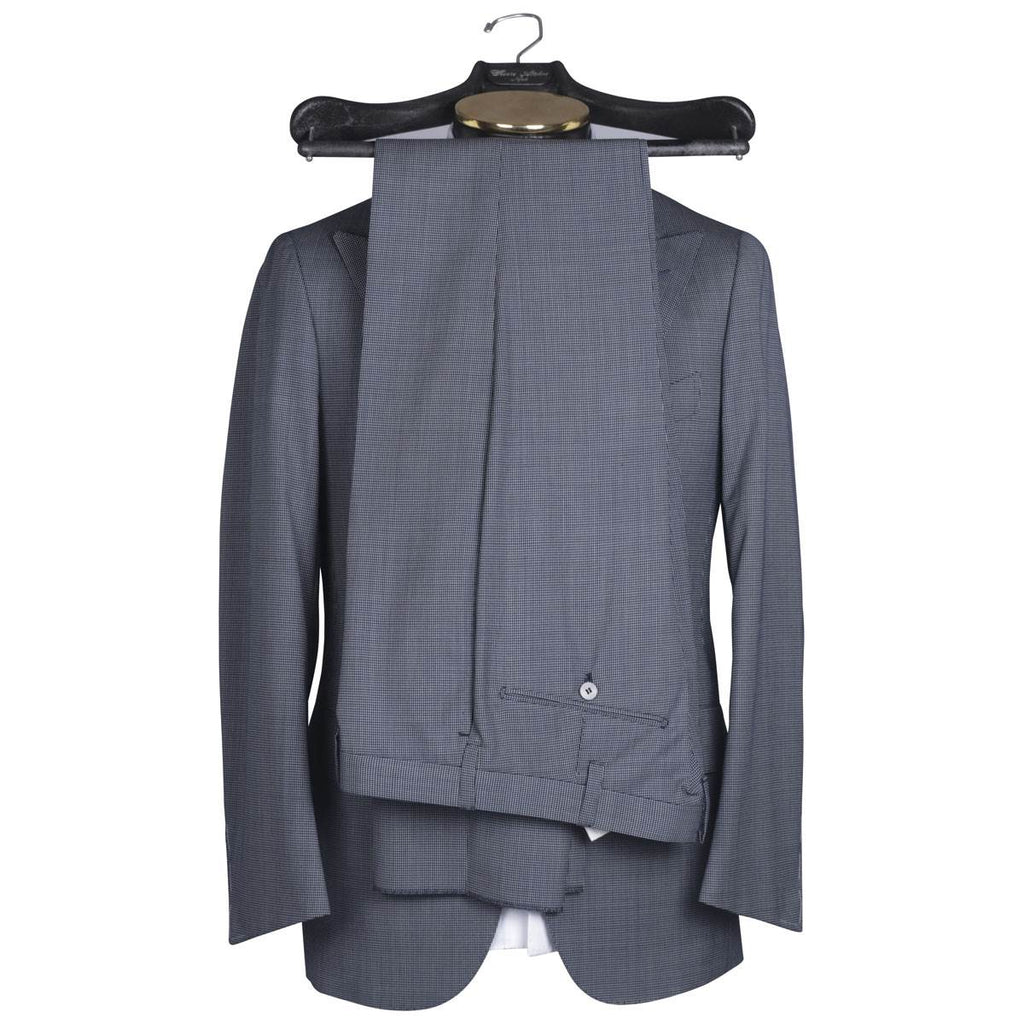 CESARE ATTOLINI Blue White Wool Suit
