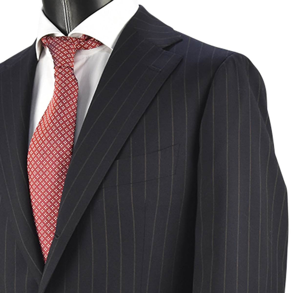 CESARE ATTOLINI Blue Beige Wool Cashmere Suit