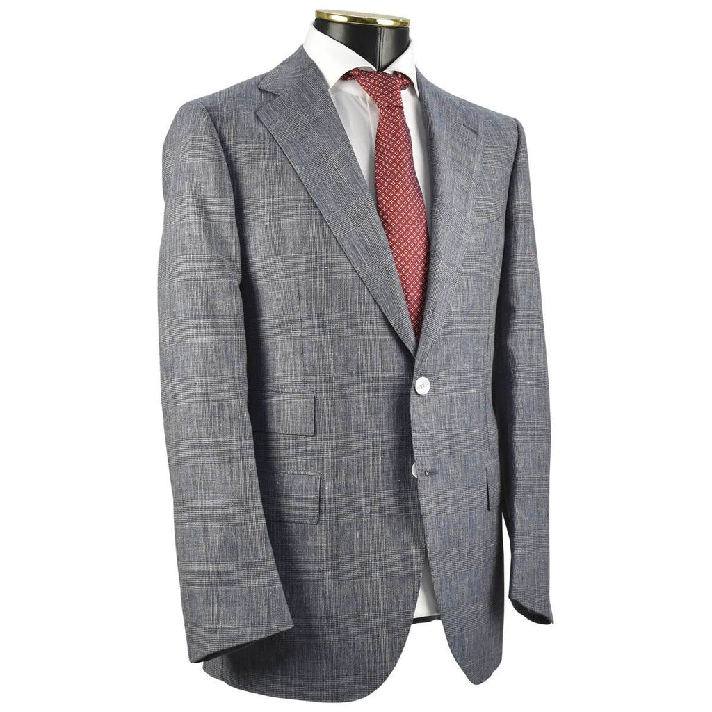 CESARE ATTOLINI Blue Linen Wool Suit