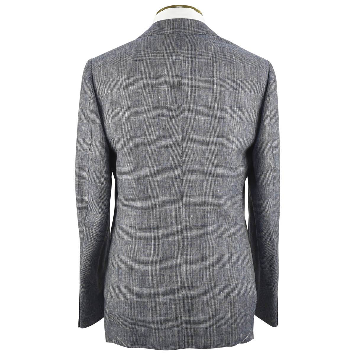 CESARE ATTOLINI Blue Linen Wool Suit