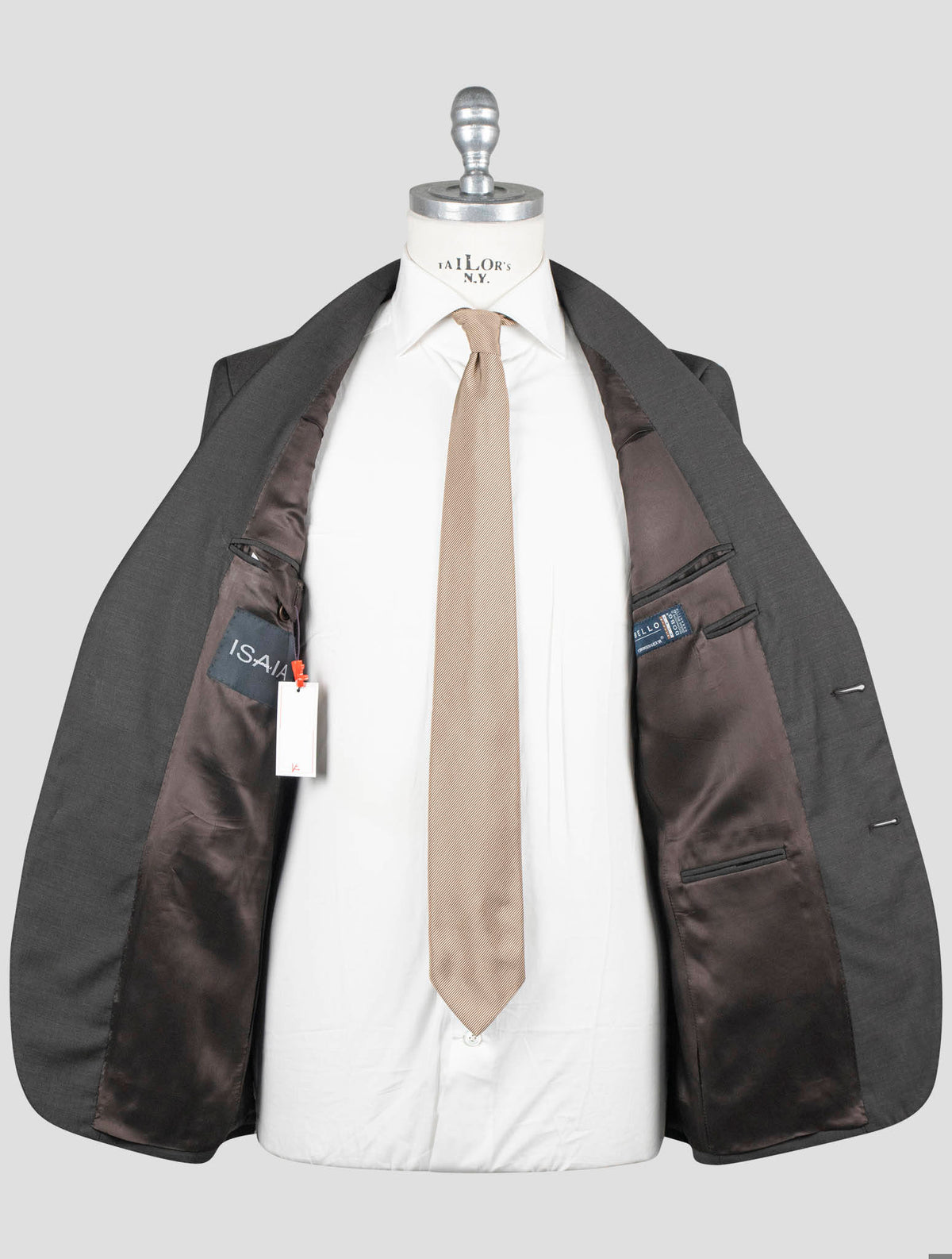 Isaia Brown Wool 120'S Suits