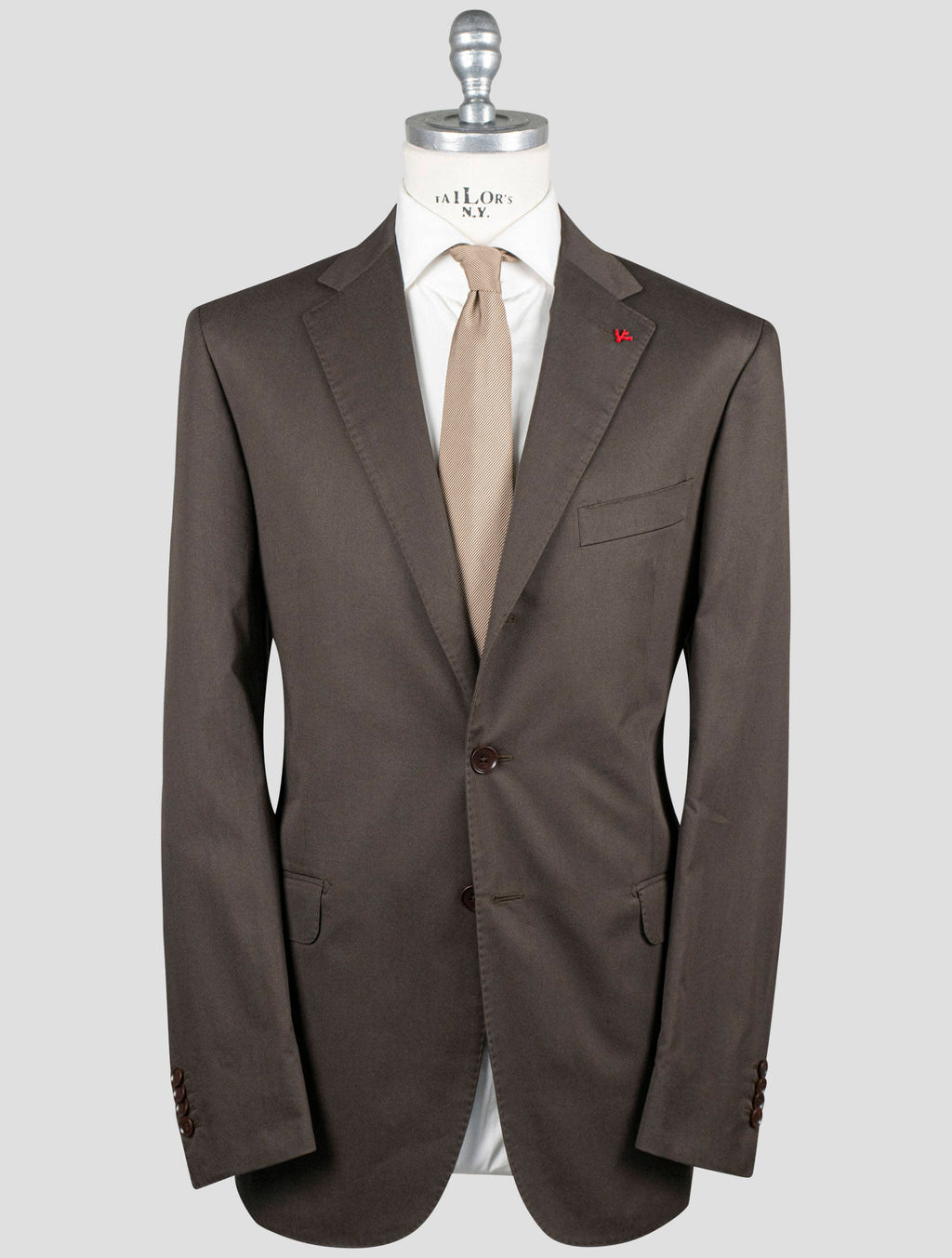 Isaia Brown Cotton Suits