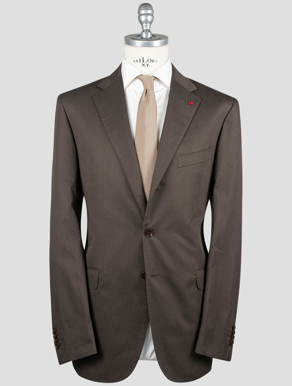 Isaia Brown Cotton Suits