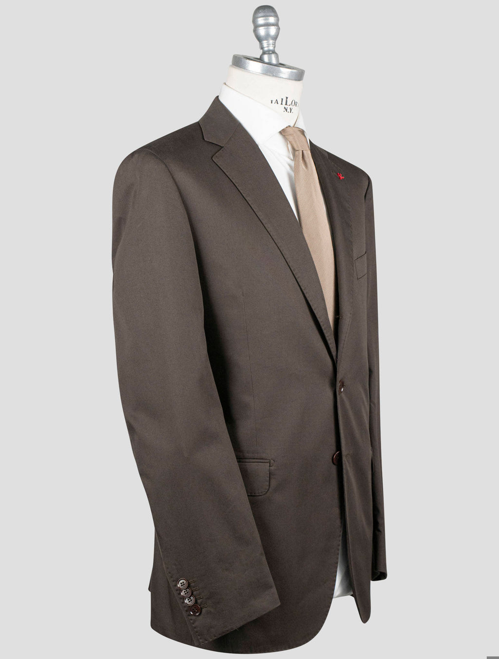 Isaia Isaia Brown Cotton Suits Brown 001