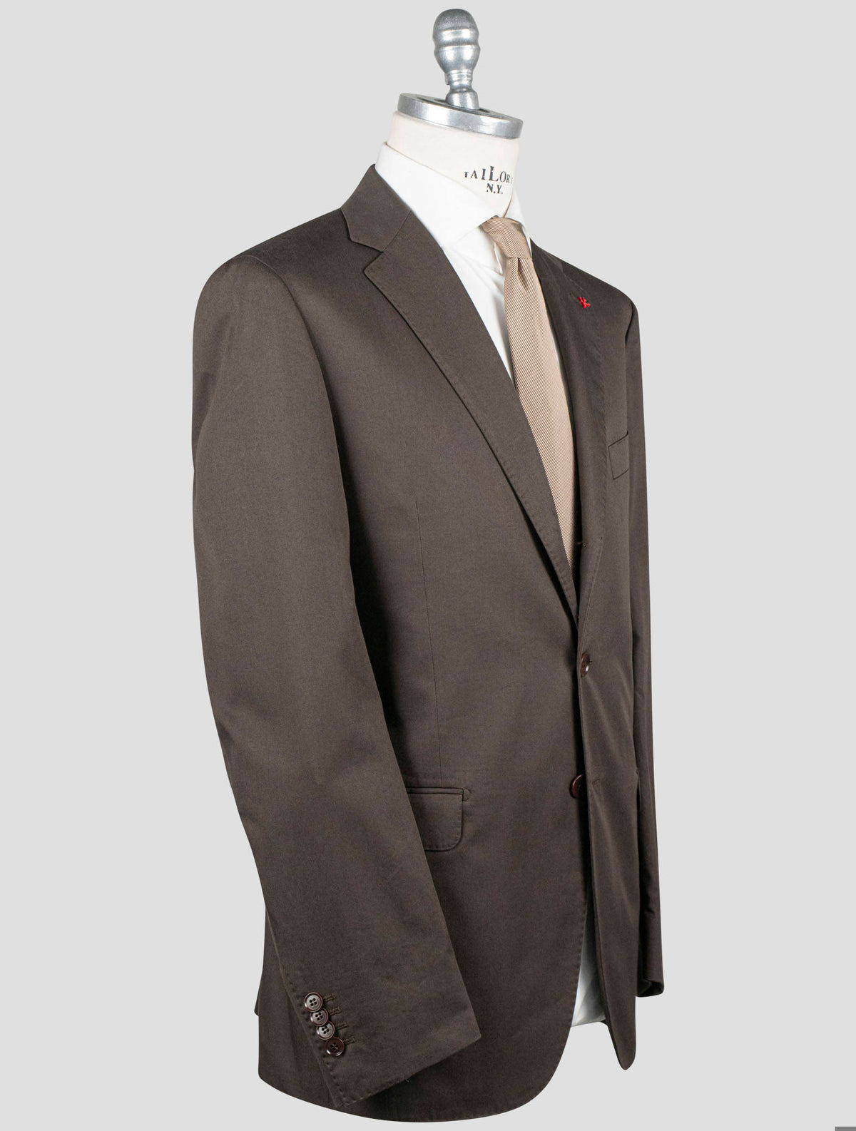 Isaia Isaia Brown Cotton Suits Brown 001