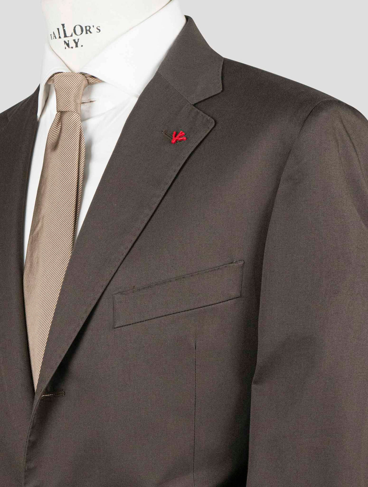 Isaia Brown Cotton Suits