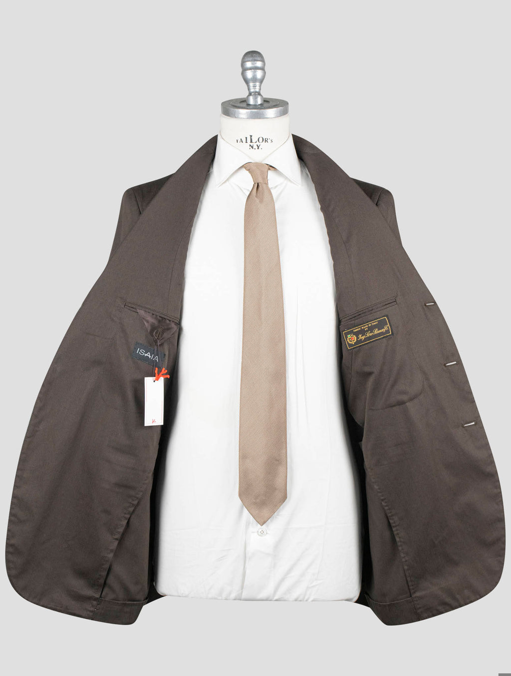 Isaia Brown Cotton Suits