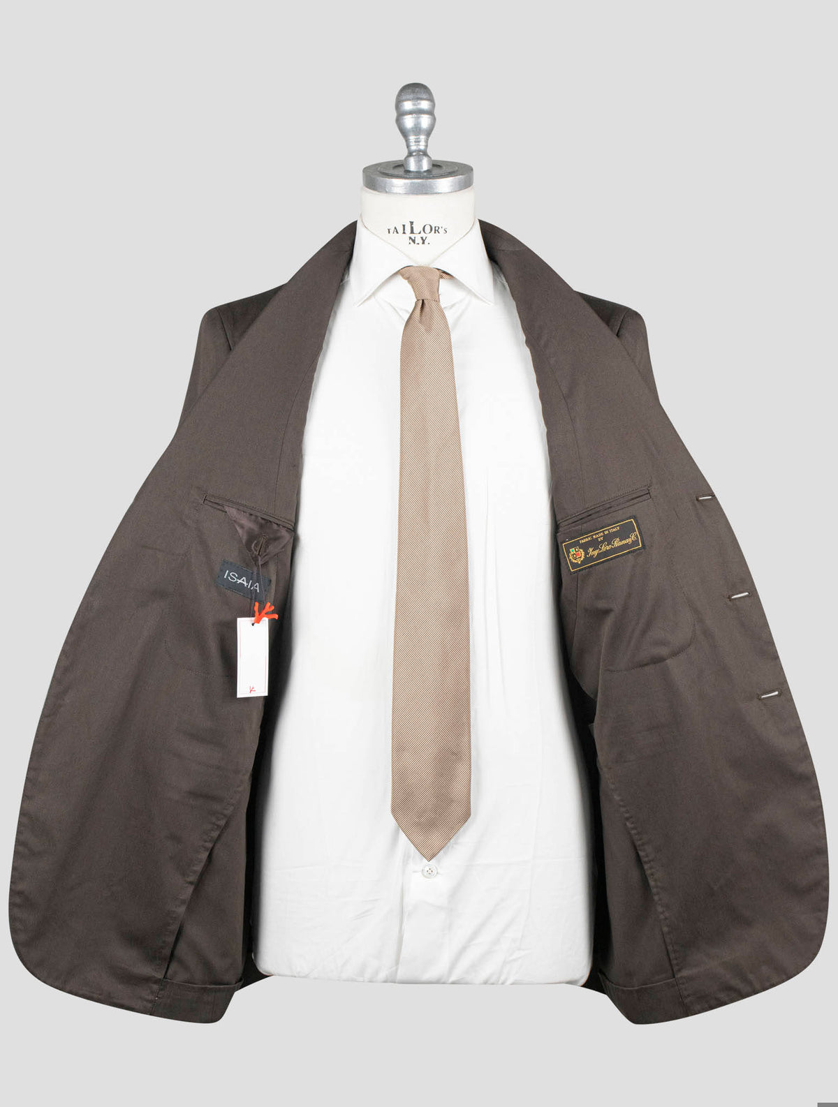 Isaia Brown Cotton Suits