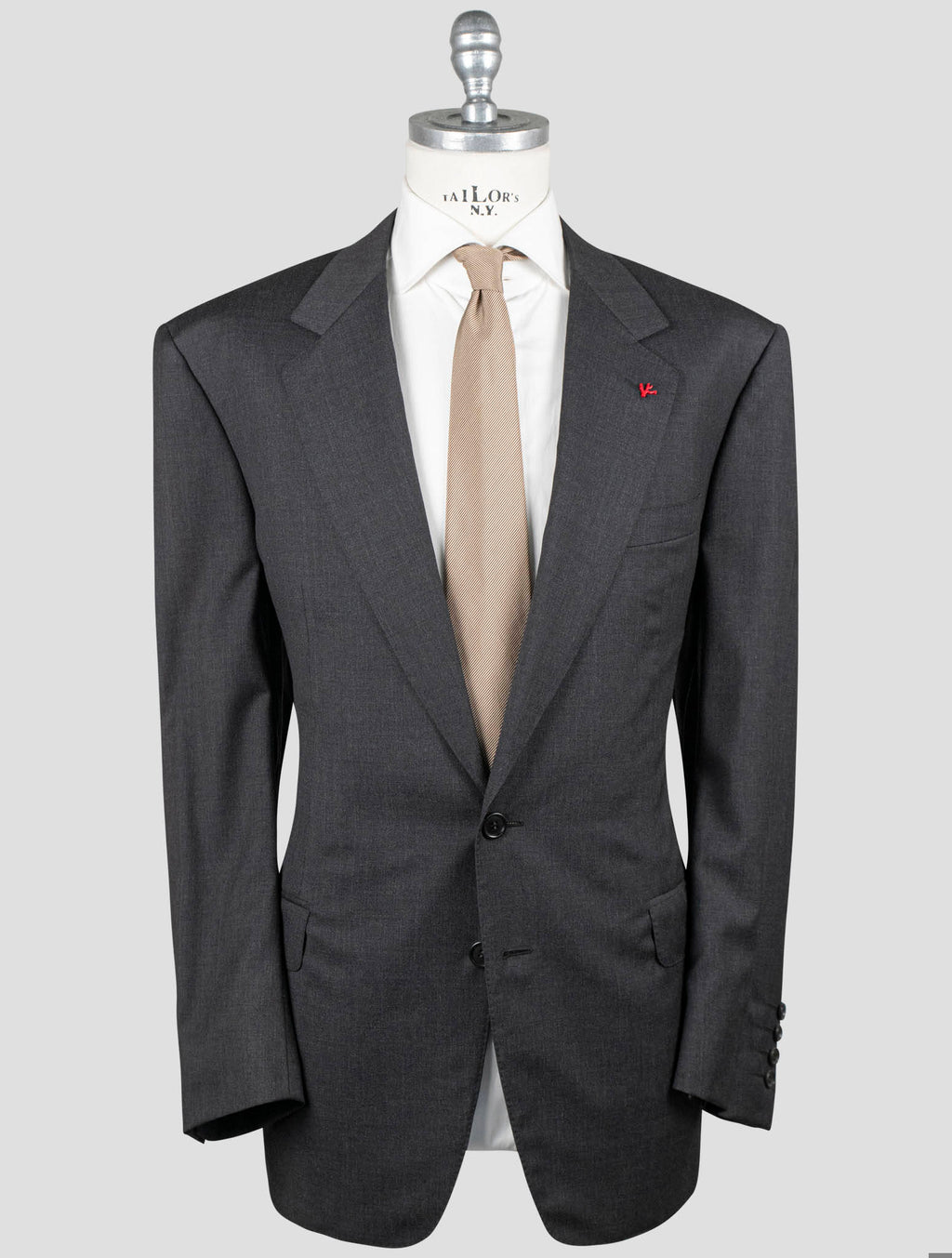 Isaia Isaia Gray Wool 130'S Suits Dark Gray