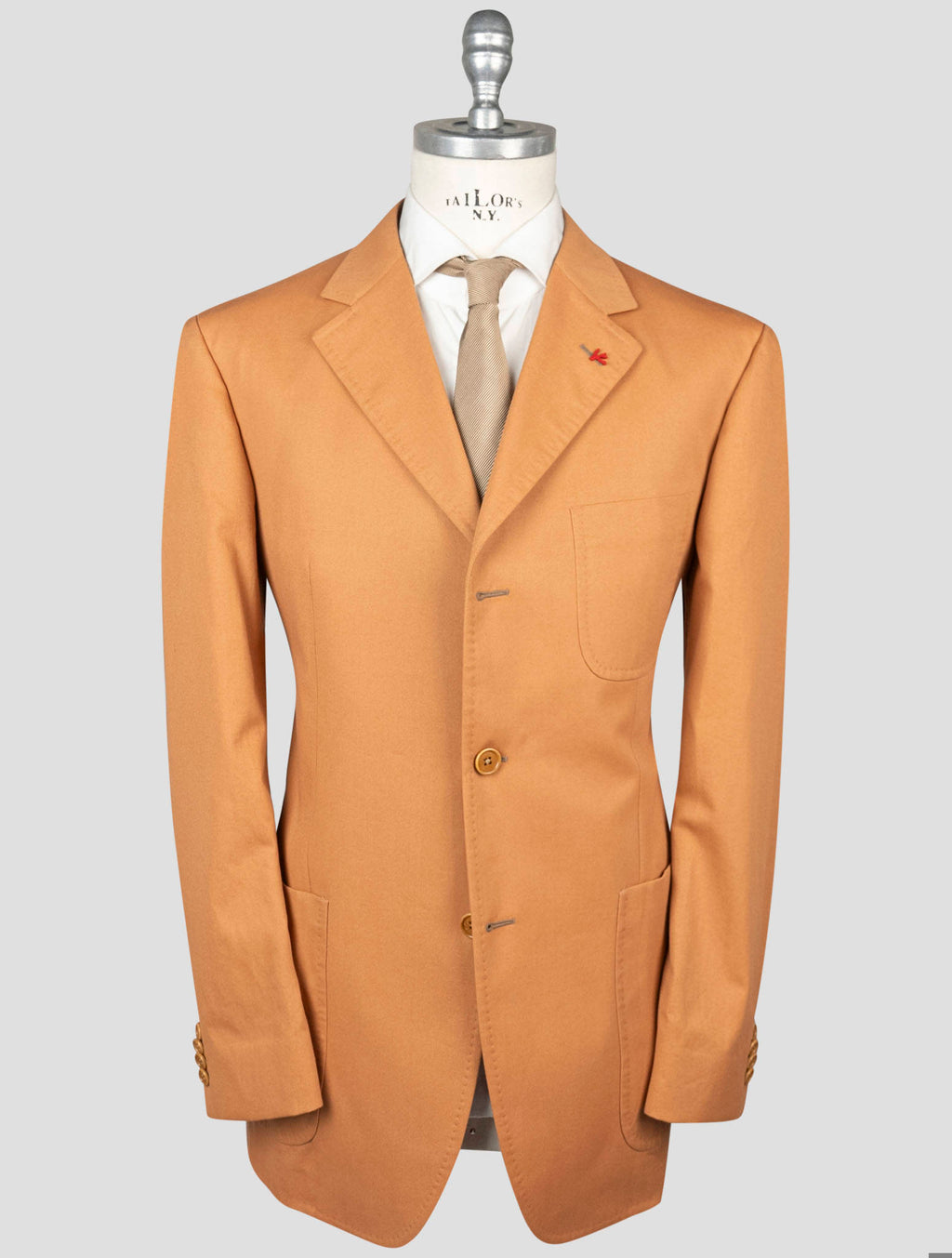 Isaia Isaia Orange Cotton Suits Orange 000