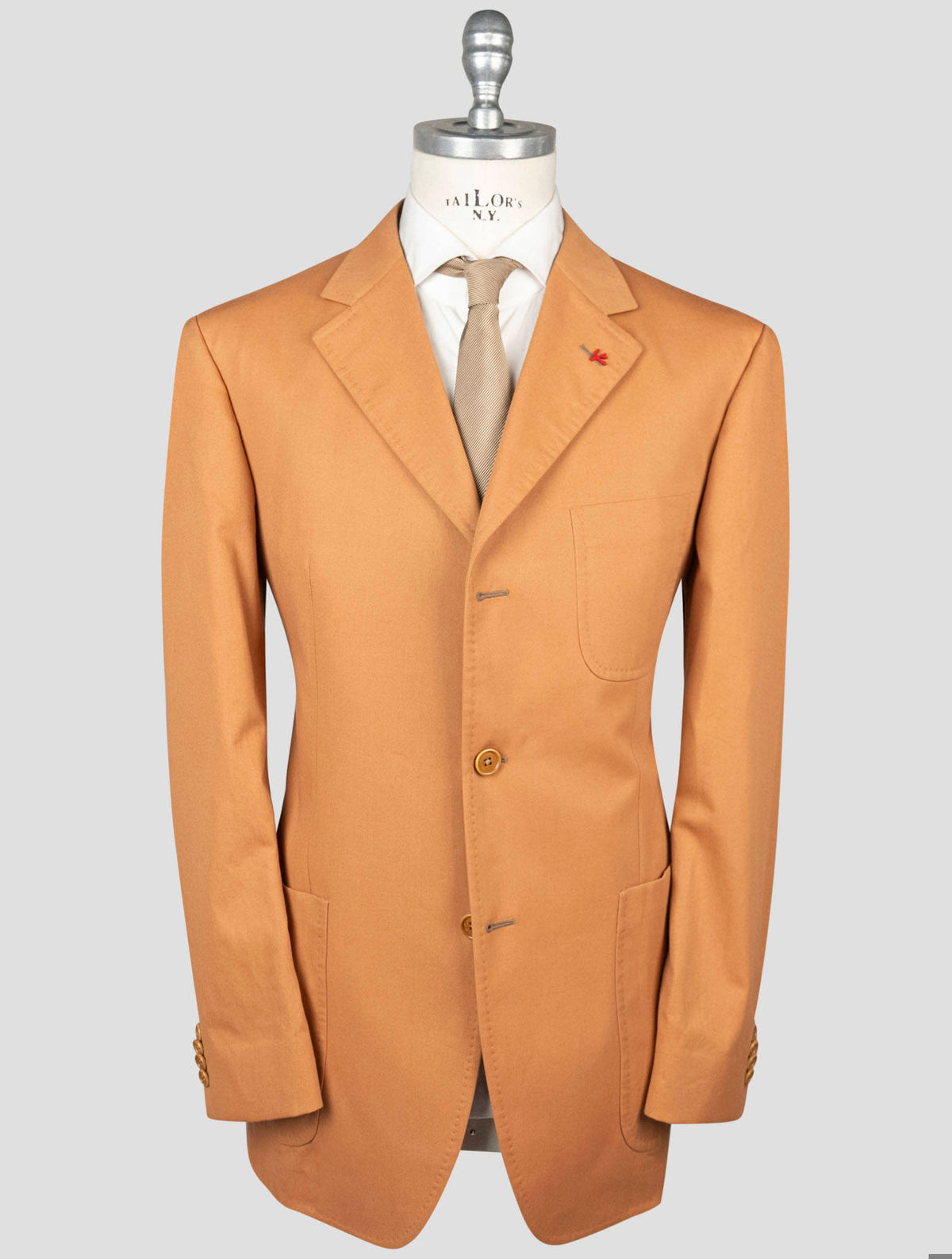 Isaia Isaia Orange Cotton Suits Orange 000