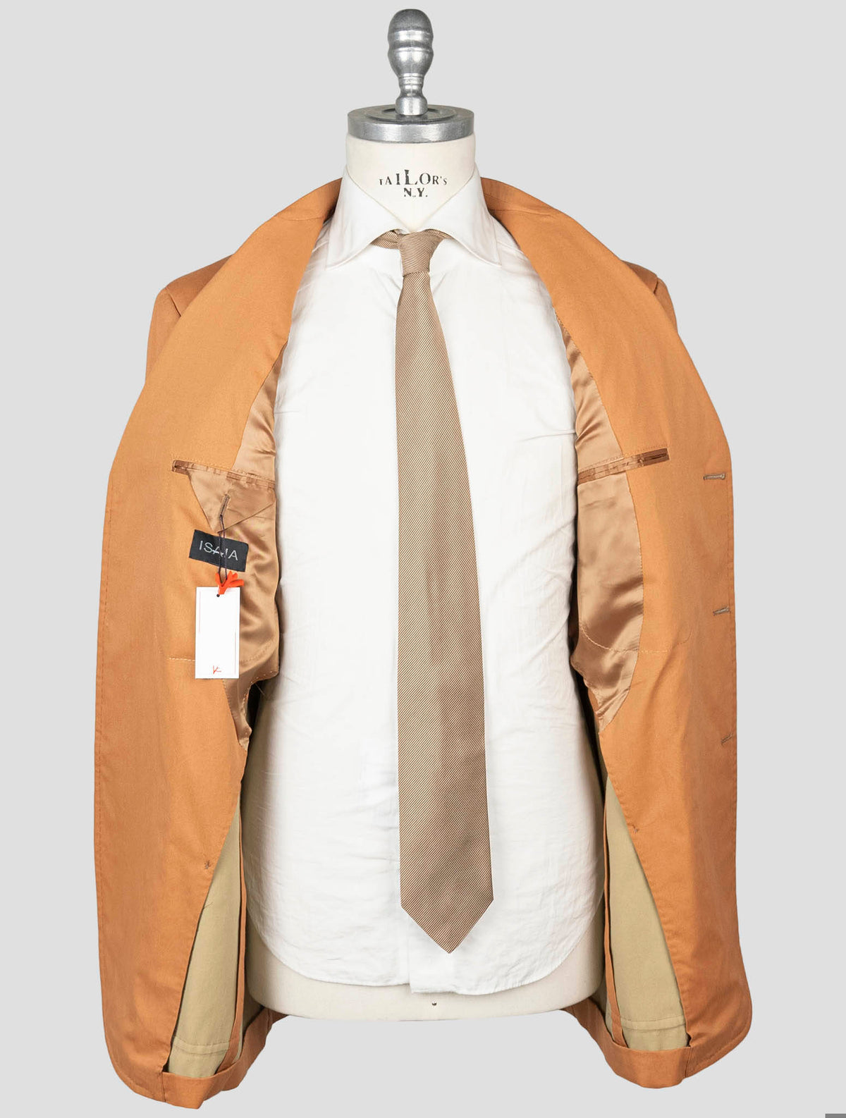 Isaia Orange Cotton Suits