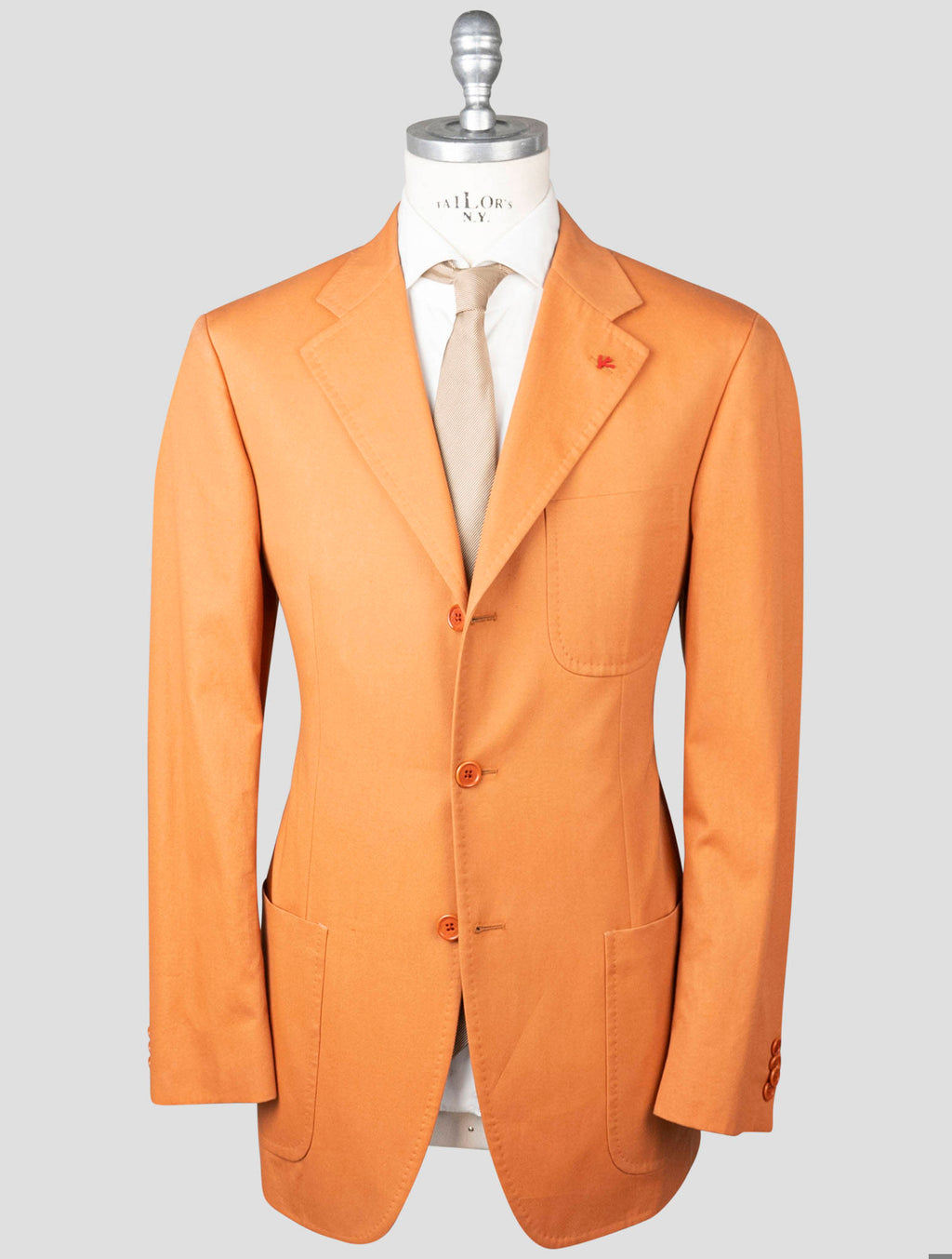Isaia Orange Cotton Suit