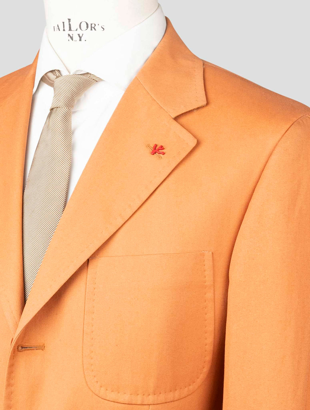 Isaia Orange Cotton Suit
