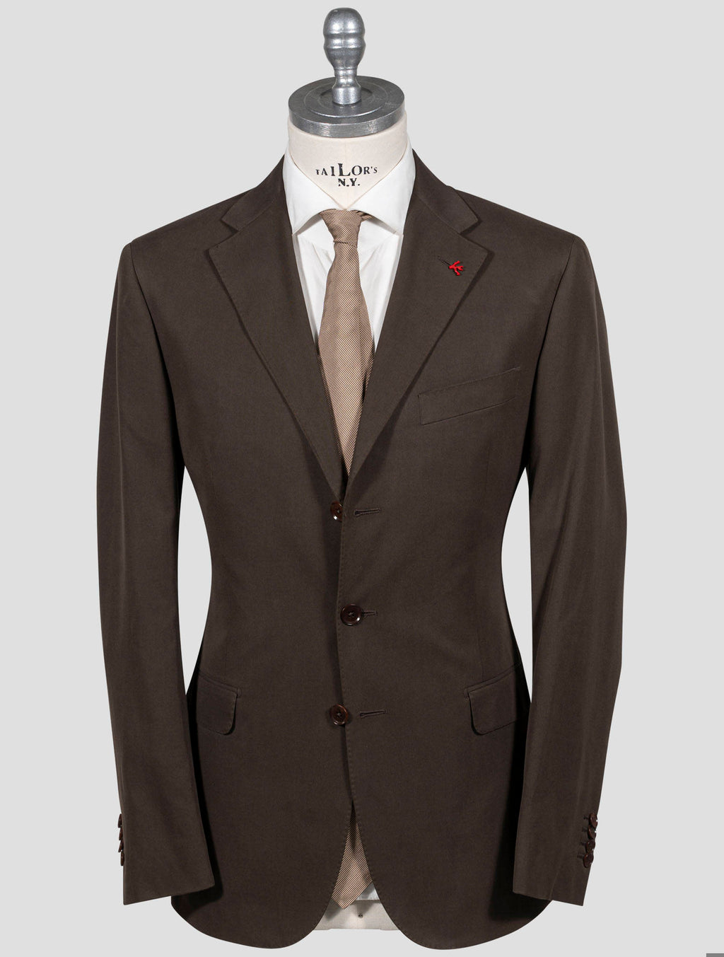 Isaia Brown Cotton Suit