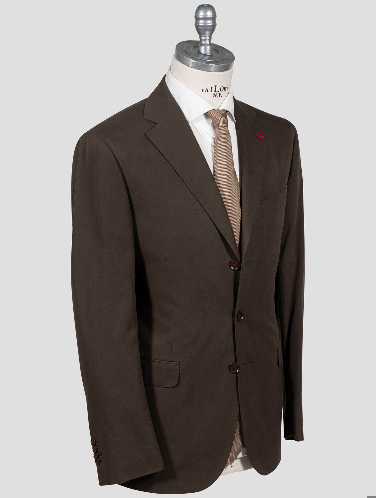 Isaia Isaia Brown Cotton Suit Brown 001