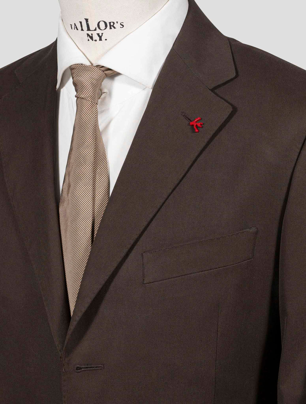 Isaia Brown Cotton Suit