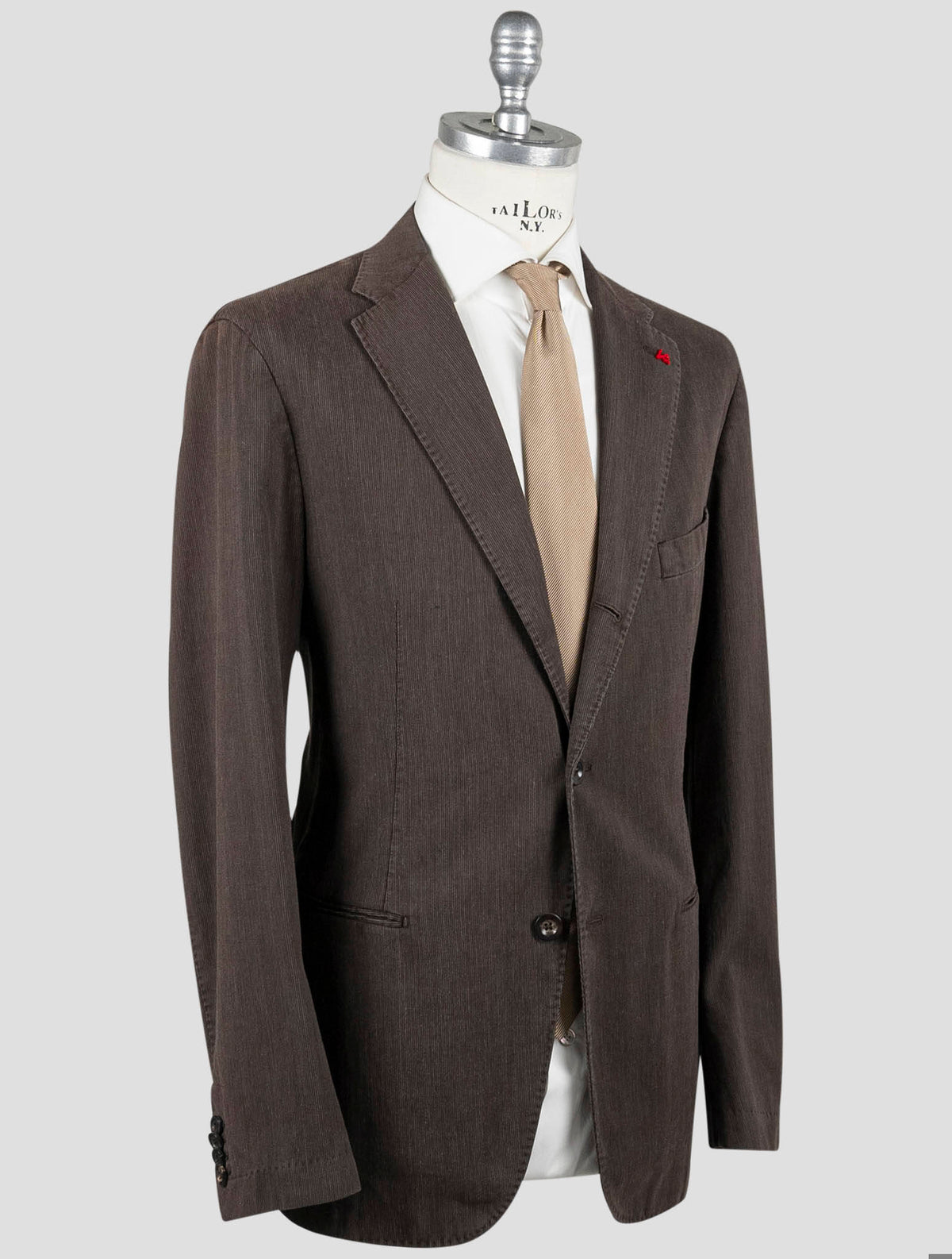 Isaia Isaia Brown Cotton Wool Suit Brown 001