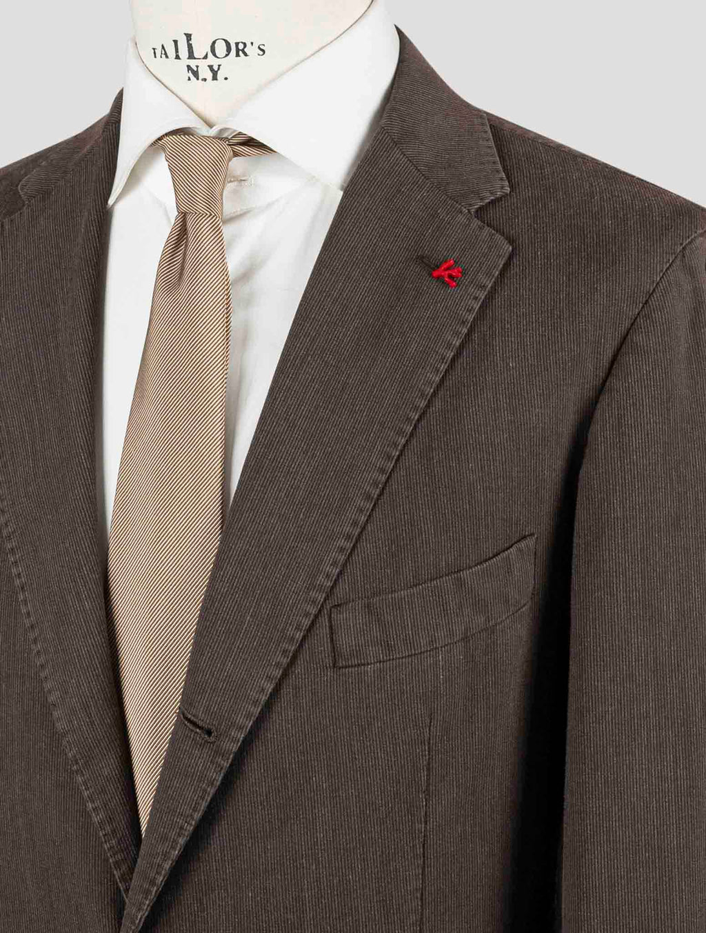 Isaia Brown Cotton Wool Suit