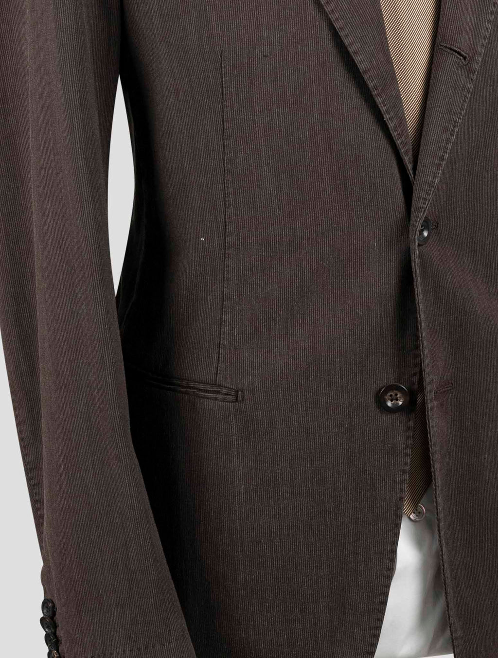 Isaia Brown Cotton Wool Suit