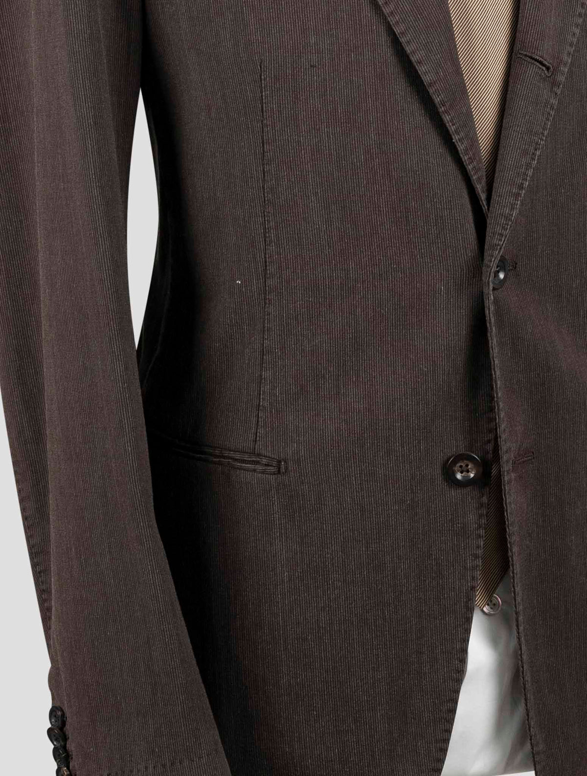 Isaia Brown Cotton Wool Suit