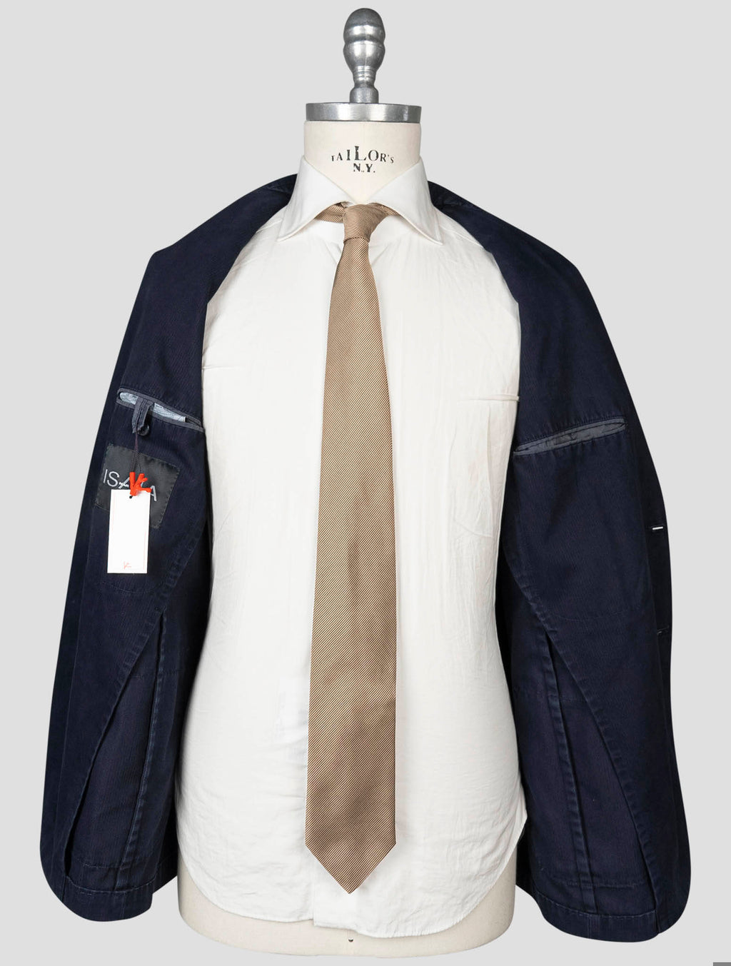 Isaia Blue Cotton Pa Suit
