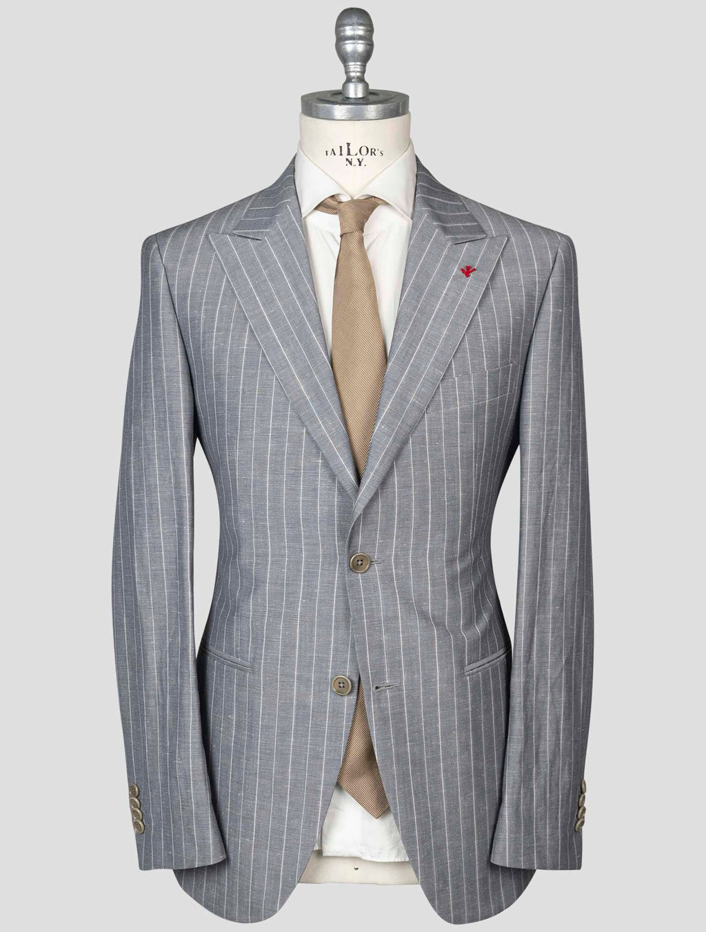 Isaia Isaia Gray Wool Linen Suit Gray 000