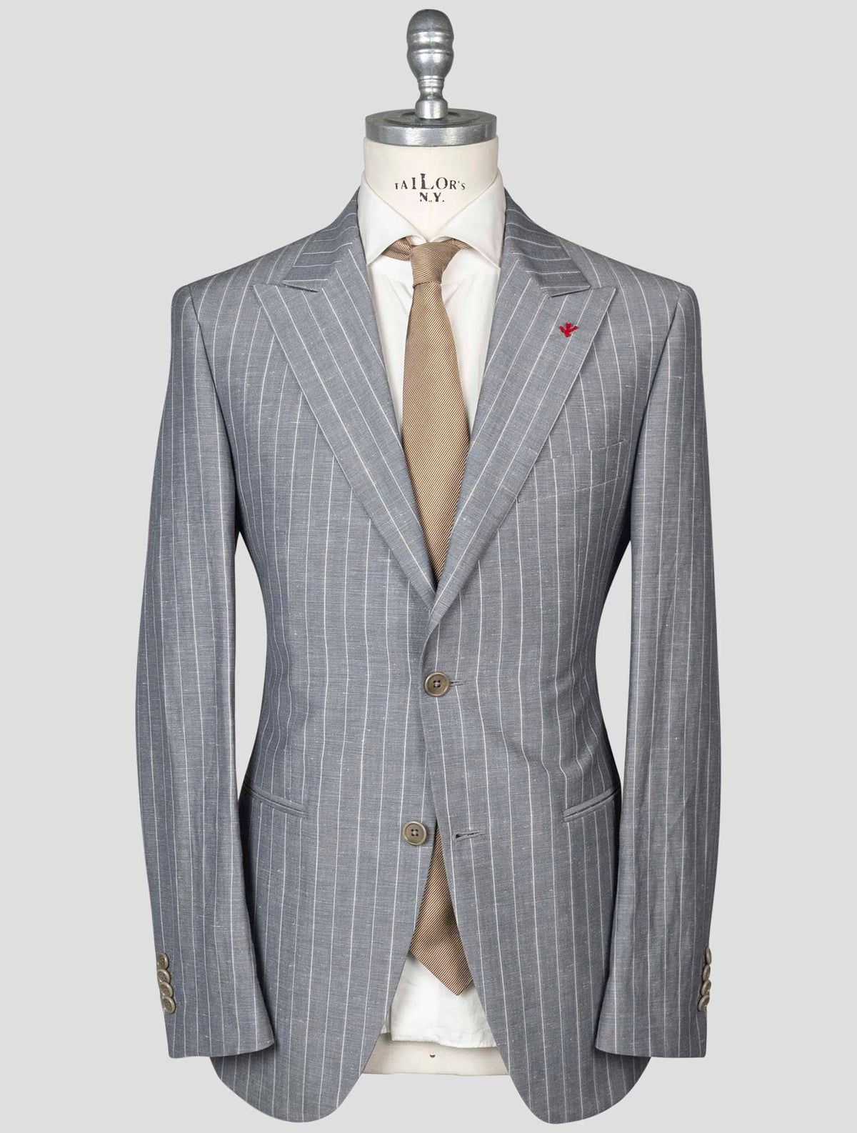 Isaia Gray Wool Linen Suit