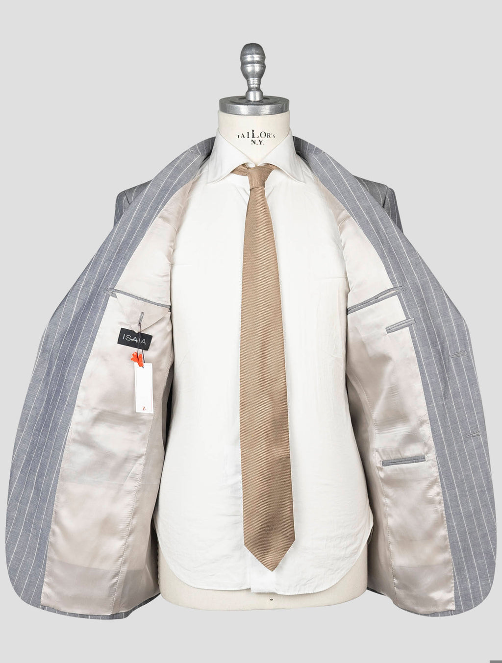Isaia Gray Wool Linen Suit