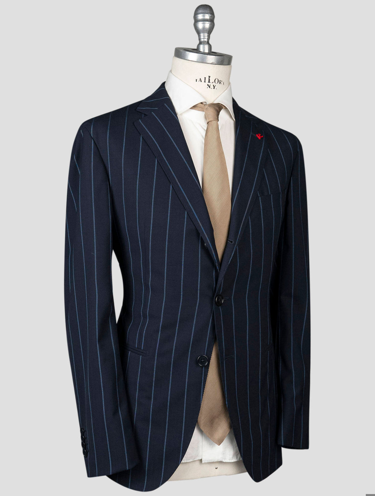 Isaia Isaia Blue Wool Silk Suit Blue 001