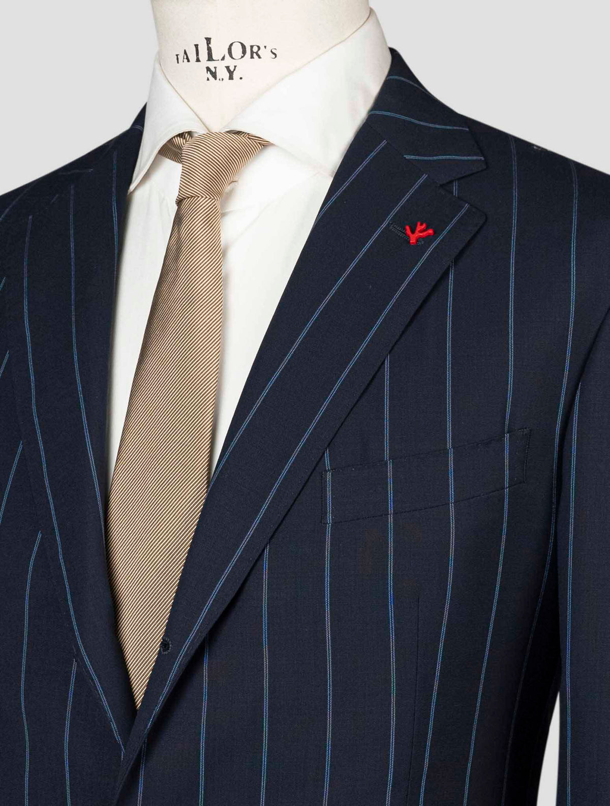 Isaia Blue Wool Silk Suit