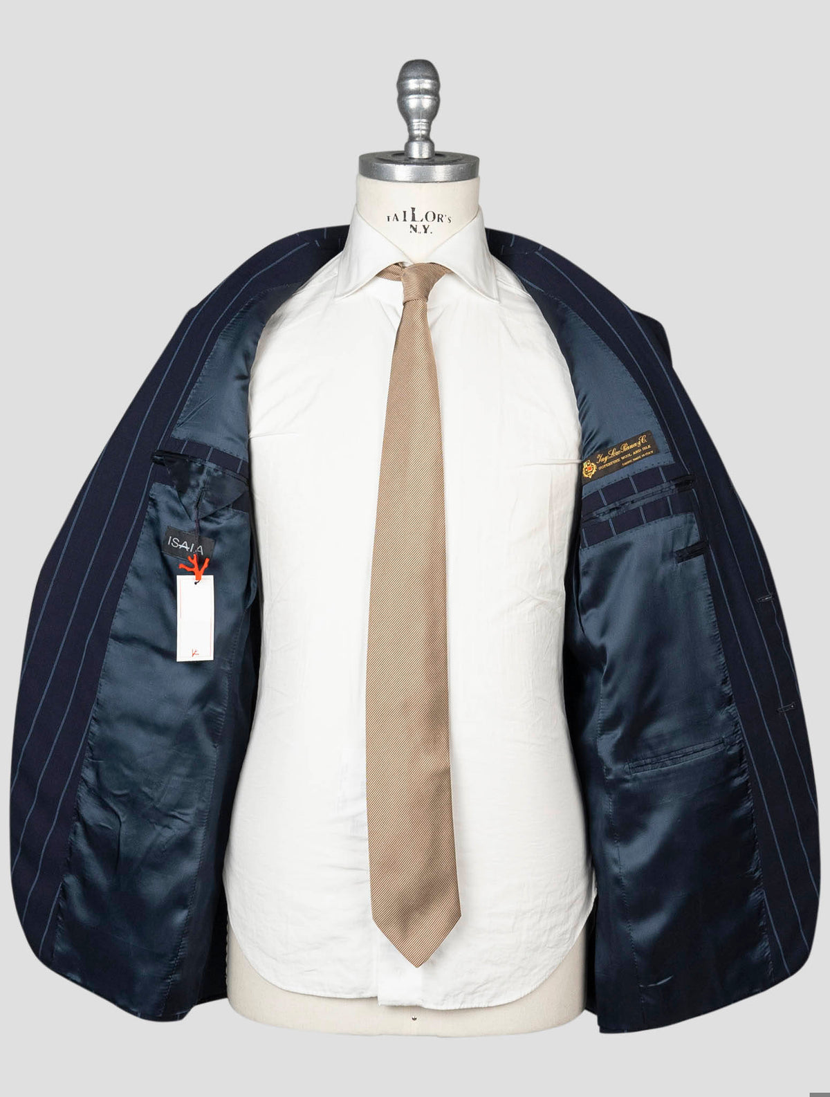 Isaia Blue Wool Silk Suit