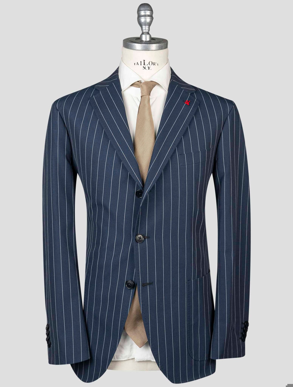 Isaia Blue Cotton Wool Suit