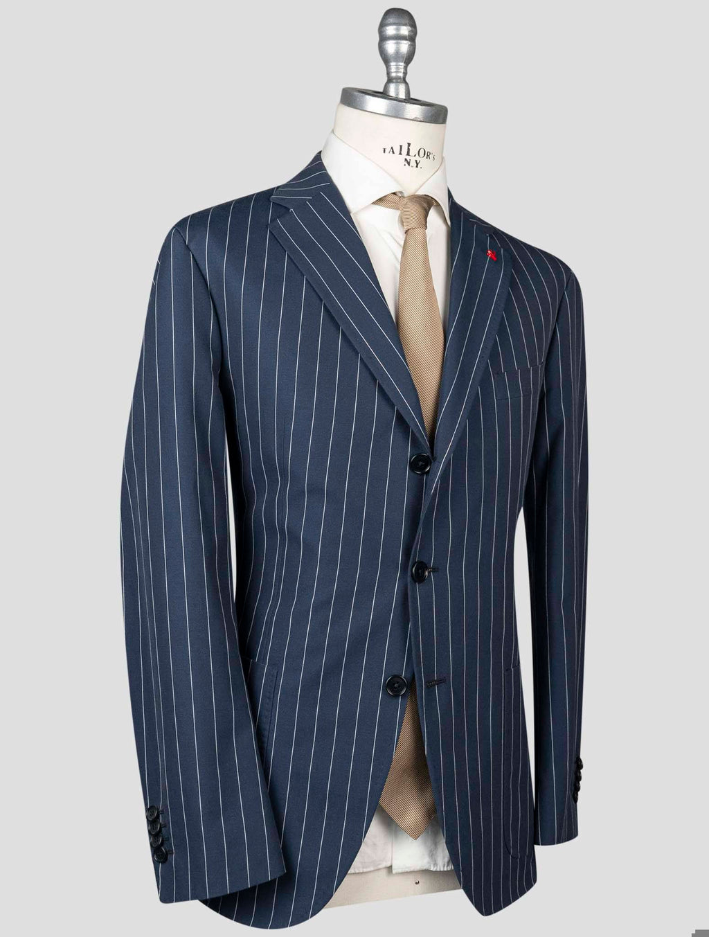 Isaia Isaia Blue Cotton Wool Suit Blue 001