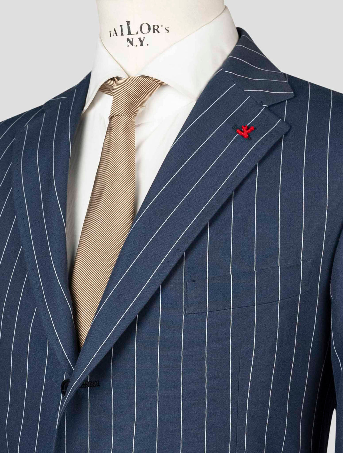 Isaia Blue Cotton Wool Suit