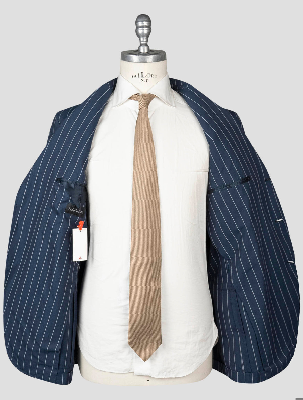 Isaia Blue Cotton Wool Suit